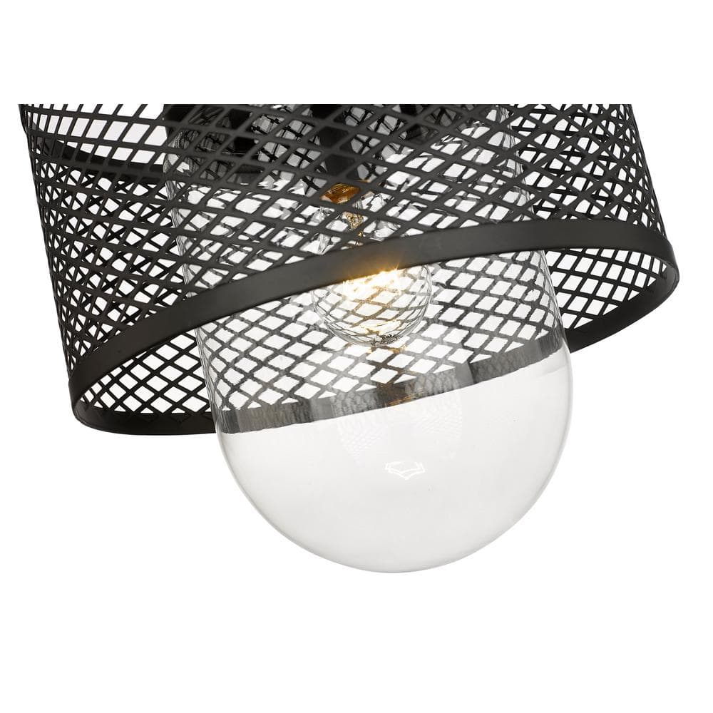 Matte Black Glass Indoor/Outdoor Pendant Light