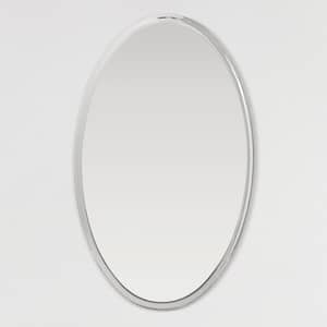 40 in. W x 24 in. H Frameless Oval Bathroom Vanity Mirror in Silver