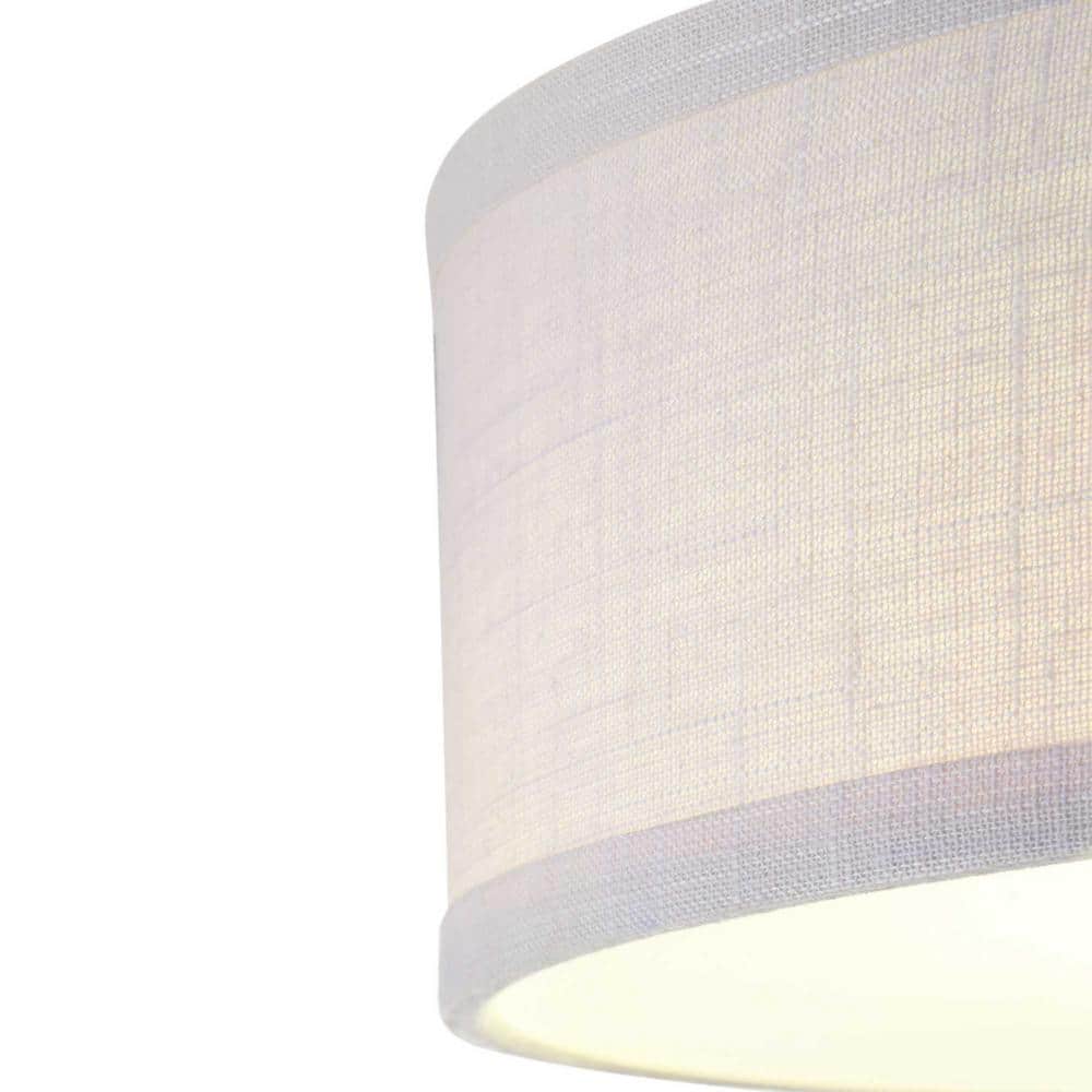 Brushed Nickel LED Drum Flush Mount with Etched Glass