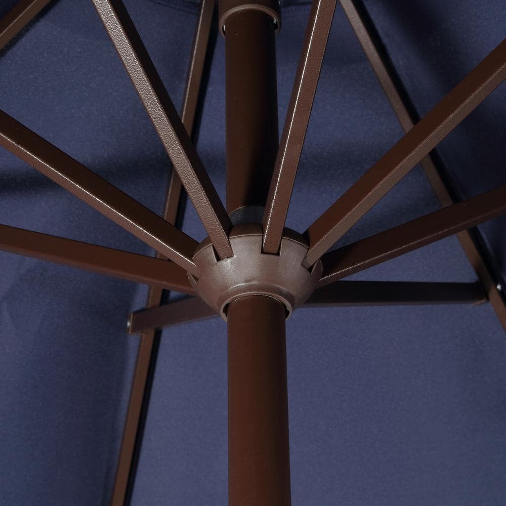 Tracy 9 ft. Navy Blue Scalloped Fringe Market Patio Umbrella