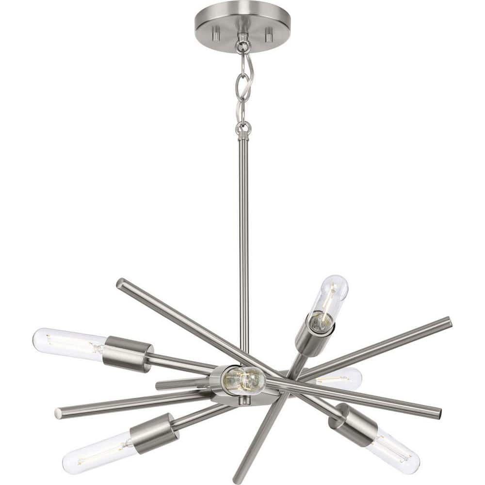 Astra 22.63" Brushed Nickel Sputnik 6-Light Chandelier