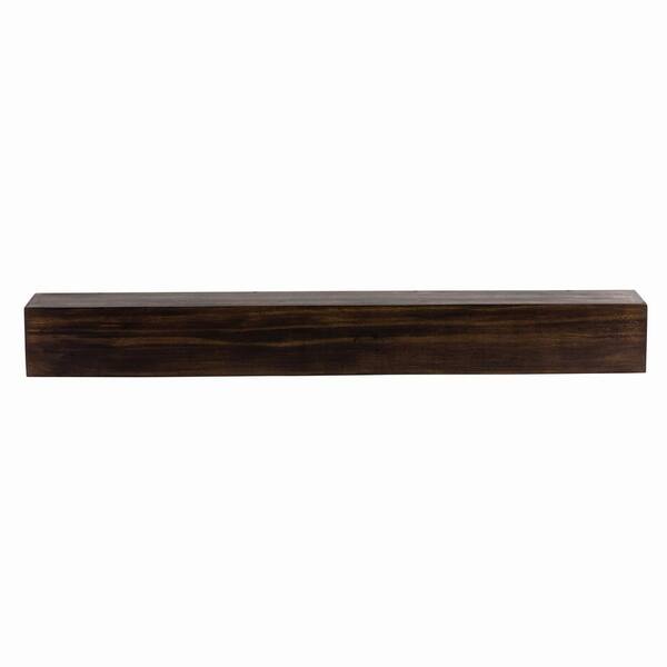 Dogberry Collections 60 in. W x 5.5 in. H x 6.25 in. D Modern Farmhouse  Dark Chocolate Cap-Shelf Mantel m-farm-6062-dkch-none - The Home Depot