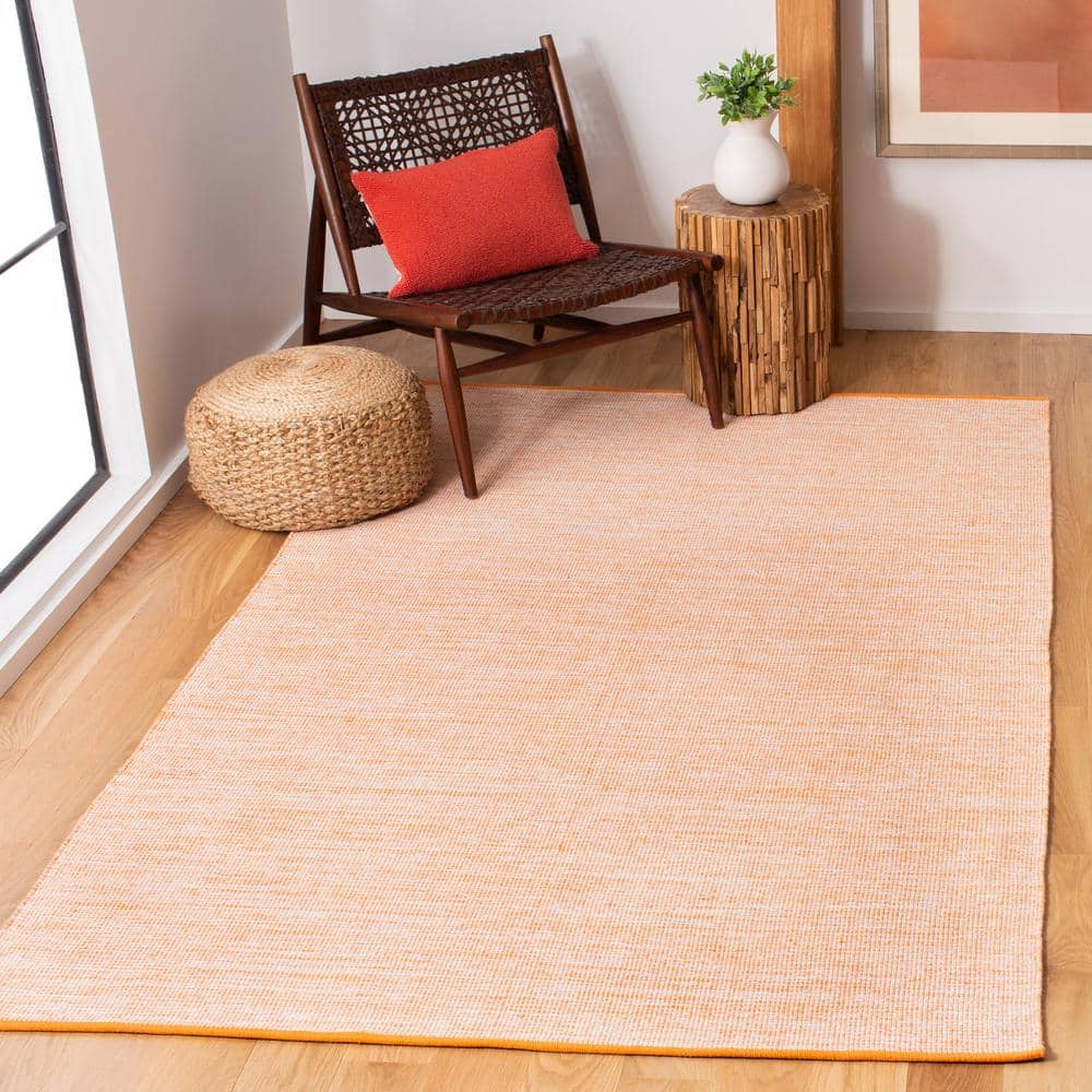 Coastal Charm Blue Cotton Flat Woven 4' x 6' Handmade Rug