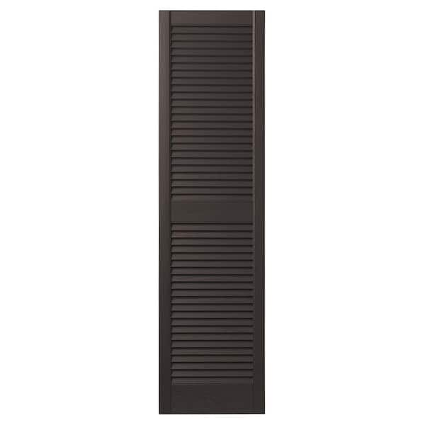 Ply Gem 15 in. x 47 in. Open Louvered Polypropylene Shutters Pair in ...