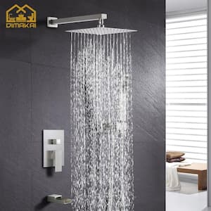 Single-Handle 12 in. 3-Spray Tub and Shower Faucet Handheld Shower Combo in Brushed Nickel (Valve Included)