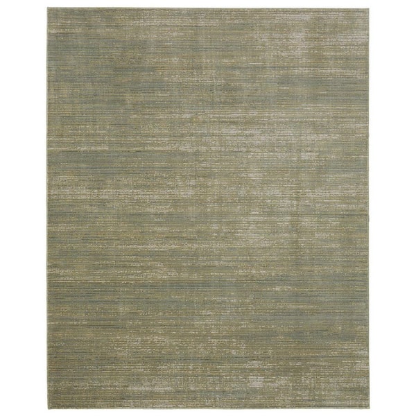 Tan, Green 9 ft. x 13 ft. Solid Color Area Rug
