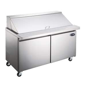36.25 in. W 7.8 cu. ft. Commercial Mega Food Prep Table Refrigerator Cooler in Stainless Steel