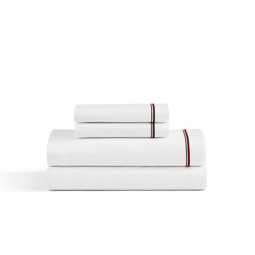 Global Stripe 4-Piece White/Red/Blue Cotton King Sheet Set price history on PriceWatchPro