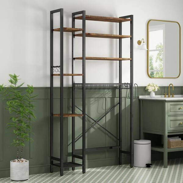 Seafuloy Brown Decorative Stand with Side Rack, 8-Tier over The