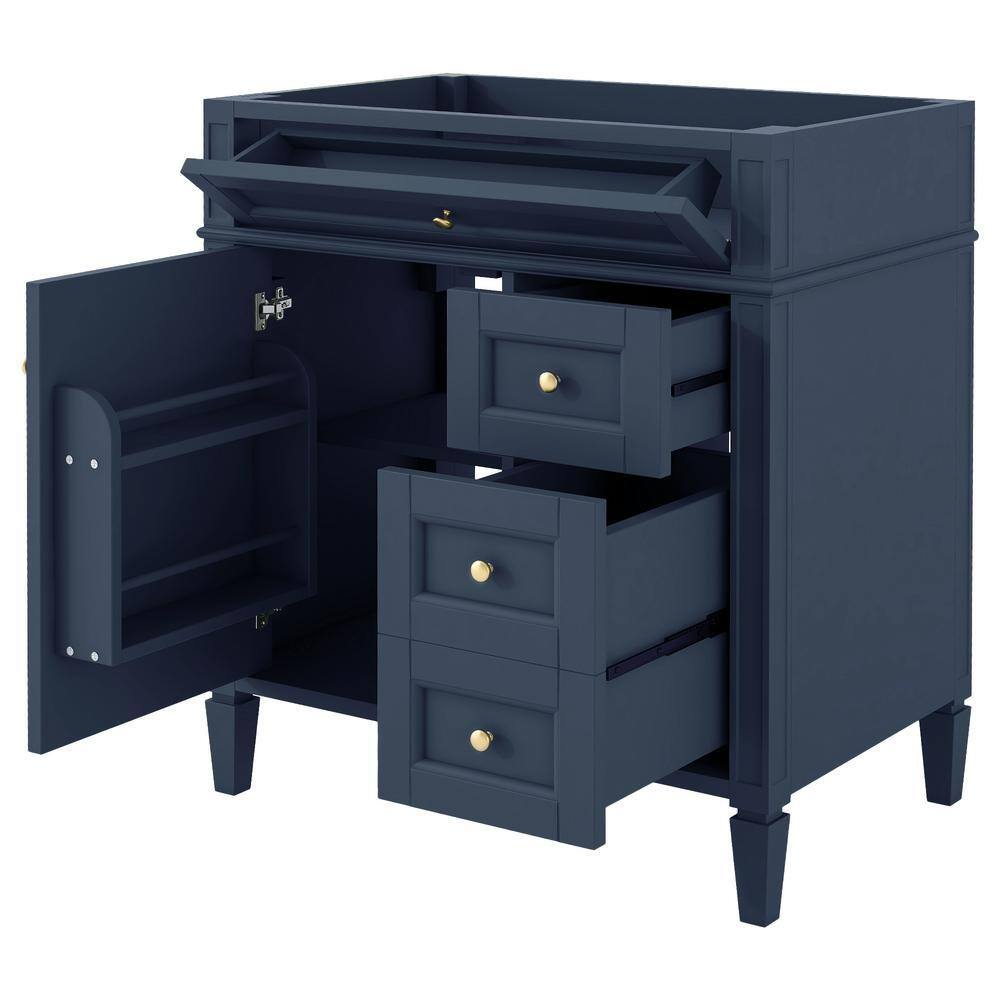 29.3 in. W x 17.87 in. D x 33 in. H Bath Vanity Cabinet without Top in Blue with a Tip-out Drawer and 2-Drawers