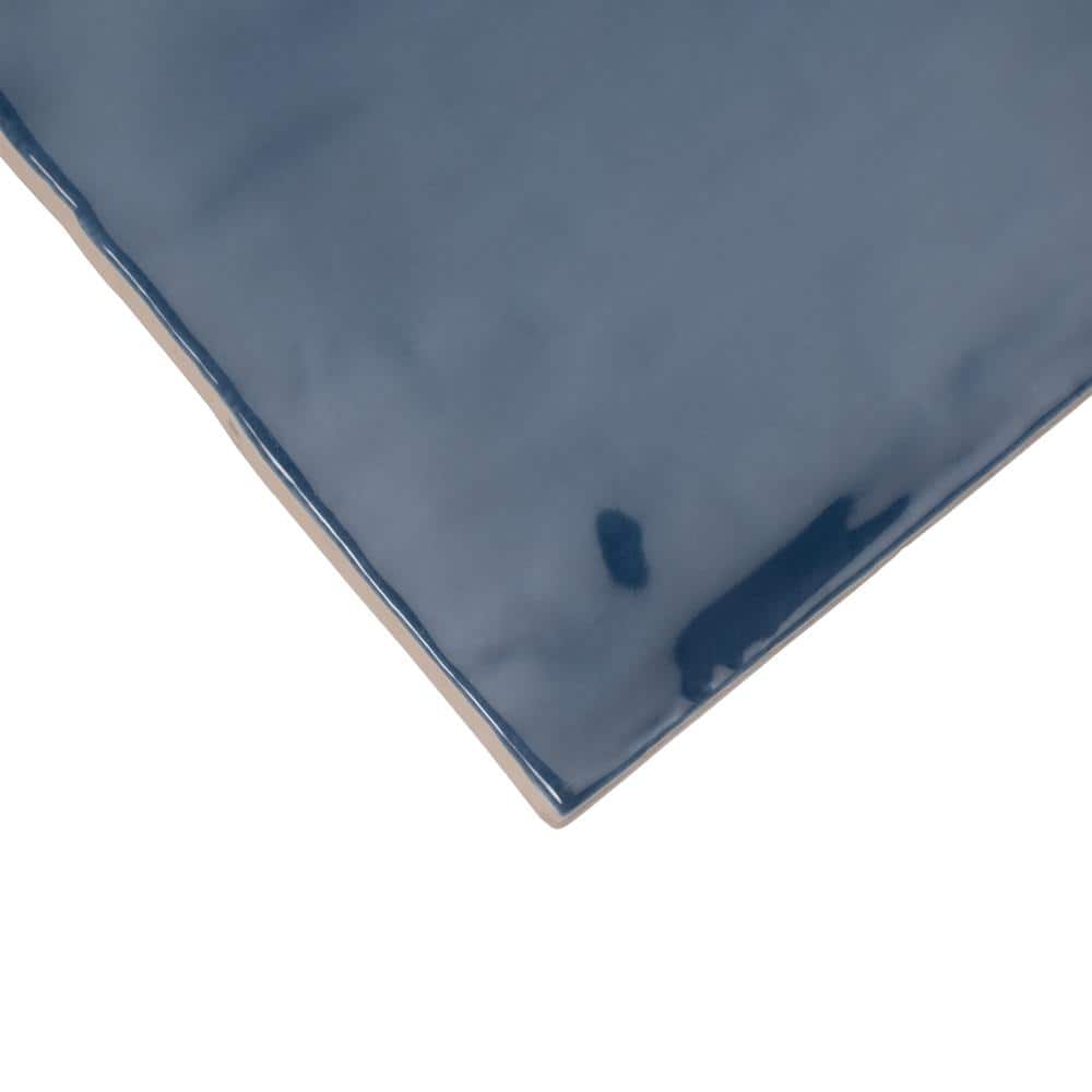 Silken Navy Blue Glossy Ceramic Square Wall and Floor Tile