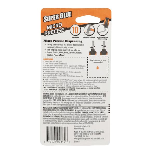 Gorilla Glue 5.5 g Super Glue Micro Precise 1pk 102812 - The Home Depot