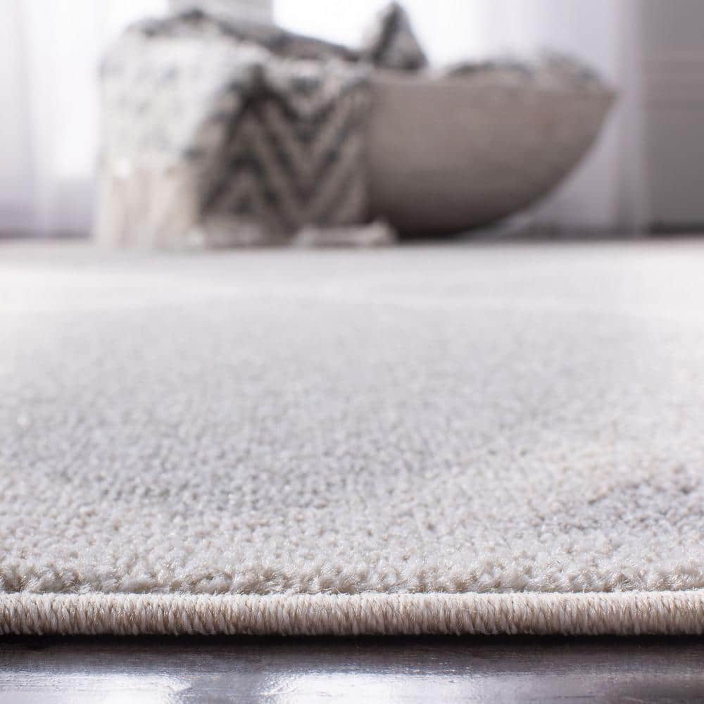 Elegant Geometric Reversible Runner Rug in Beige and Light Grey
