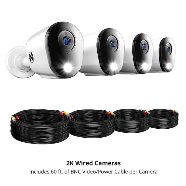 Night Owl 12-Channel 2K Wired DVR Security Camera System with TB Hard  Drive and Wired HD Spotlight Cameras FT4D2-8-4L