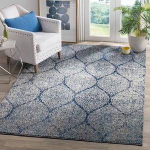 Madison Navy/Silver 4 ft. x 4 ft. Square Medallion Area Rug