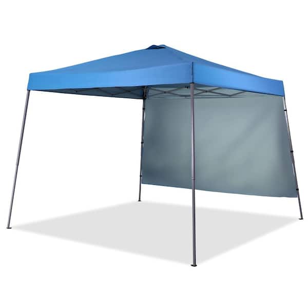 8x10 FT Pop Up Canopy Tent with Sidewall, Slant Legs Gazebo, Silver-Coated Oxford Fabric Waterproof UV Protection