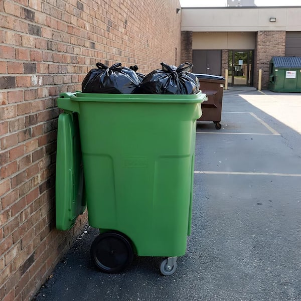 Toter 64 Gal. Lime Green Trash Can with Wheels and Lid (2 caster