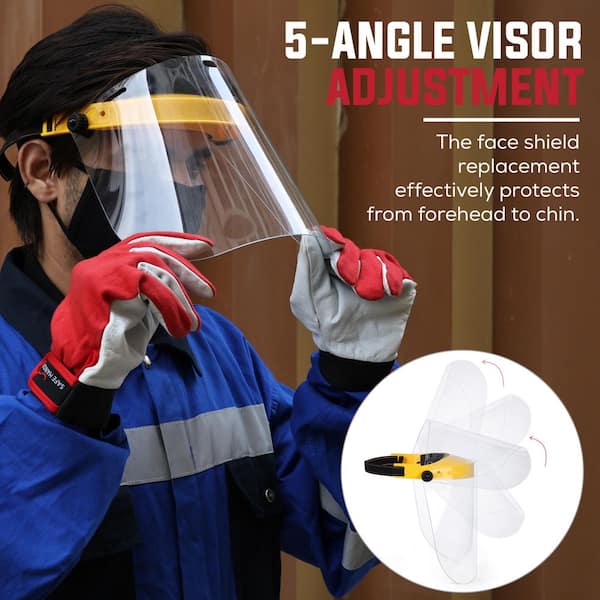 BISON LIFE Yellow Reusable Facial Protection Clear Face Shield (3