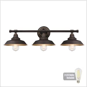 Iron Hill 29 in. 3-Light Oil Rubbed Bronze with Highlights LED Vanity Light