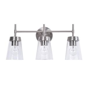 Dunlap 3-Light Brushed Steel Vanity