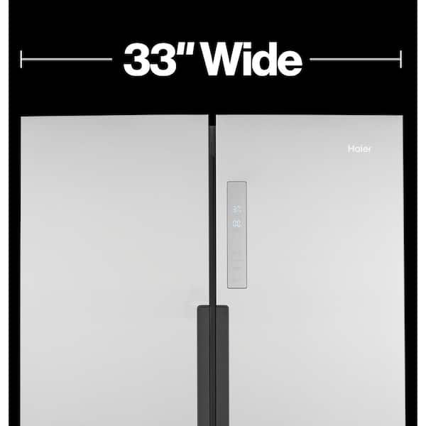 Haier 33 in. 16.8 cu. ft. Counter Depth 4-Door French Door Refrigerator -  Stainless Steel