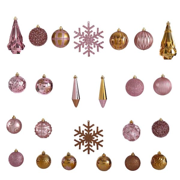 Blue, Lavender, 1.5 In, 48 Pack Mini Christmas Tree Ornament Set Hanging Decorations 