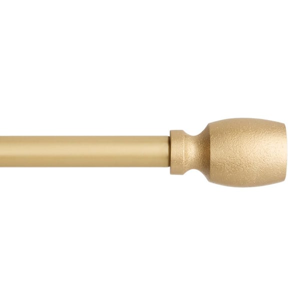 Unbranded Smooth Edge Cylinder 36 in. - 72 in. Matte Gold Single Curtain Rod