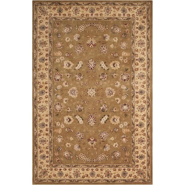 Nourison 2000 Olive doormat 3 ft. x 4 ft. Persian Vintage Kitchen Area Rug