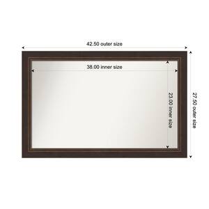 Lara Bronze 42.5 in. W x 27.5 in. H Custom Non-Beveled Wood Framed Bathroom Vanity Wall Mirror