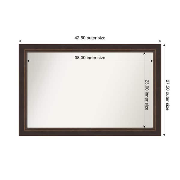 Amanti Art Lara Bronze 42.5 in. W x 27.5 in. H Custom Non-Beveled Wood Framed Bathroom Vanity Wall Mirror