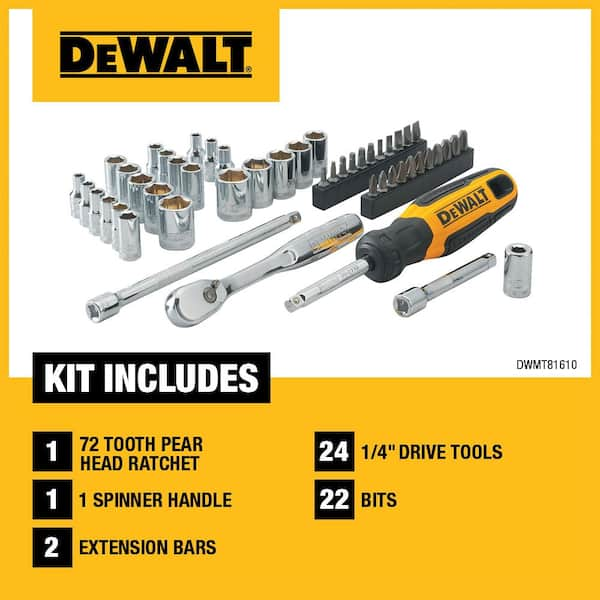 1/4 in. Drive SAE and Metric Mechanics Tool Set (50-Piece)