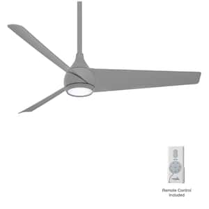 Twist 52 in. Integrated LED Indoor Grey Smart Ceiling Fan with Remote Control