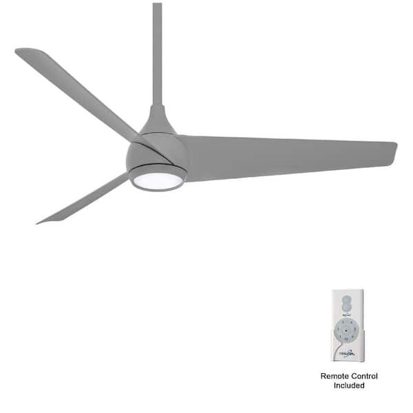 MINKA-AIRE Twist 52 in. Integrated LED Indoor Grey Smart Ceiling 