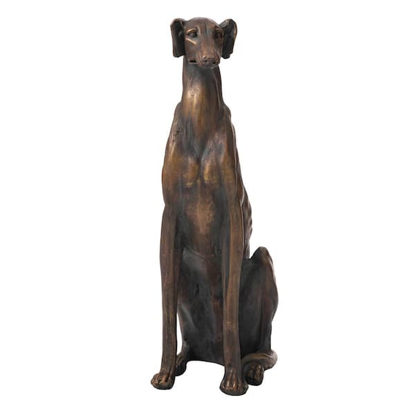 Glitzhome 30.25 in. H MGO Sitting Greyhound Dog Garden Statue