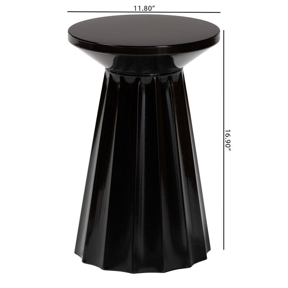 Ulmer 11.8 in. White Round Metal End Table - thumbnail 7