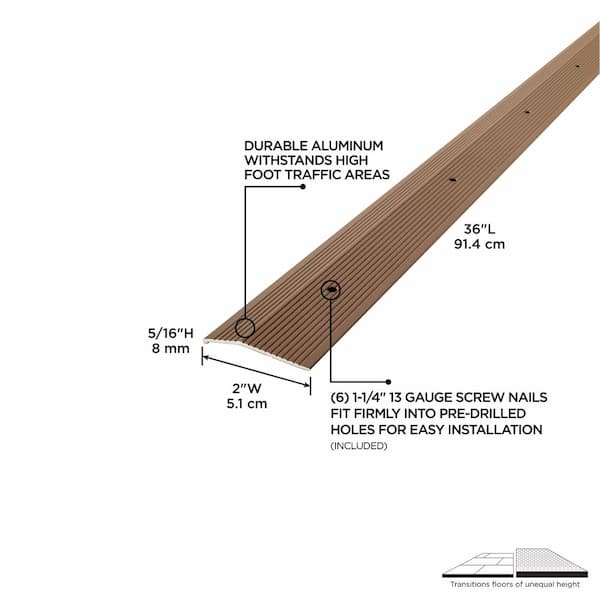 2"X 36" SPICE ALUMINUM CARPET TRIM W/SCREW NAILS