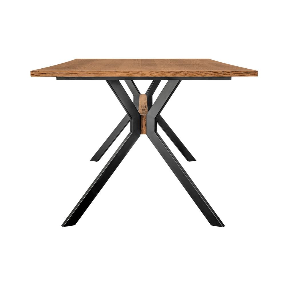 Nevada Transitional Reclaimed Wood Dining Table in Balsamic Oak