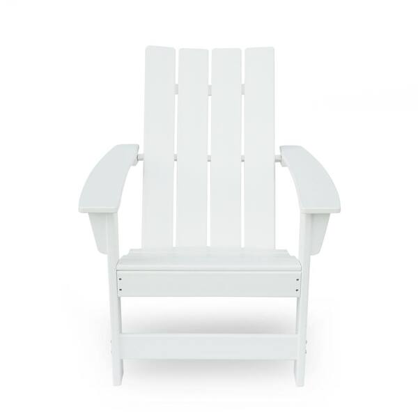 Zeus & Ruta Panagiota Outdoor Resin Adirondack Chair in White (Set of 1)