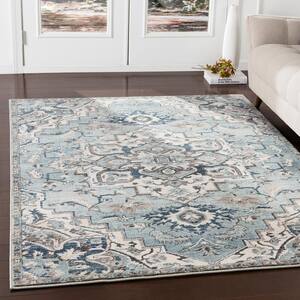 Cairo Teal/Ivory 2 ft. x 3 ft. Oriental Area Rug