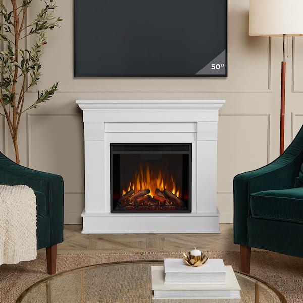 Real Flame Chateau 41 in. Electric Fireplace in White 5910E-W