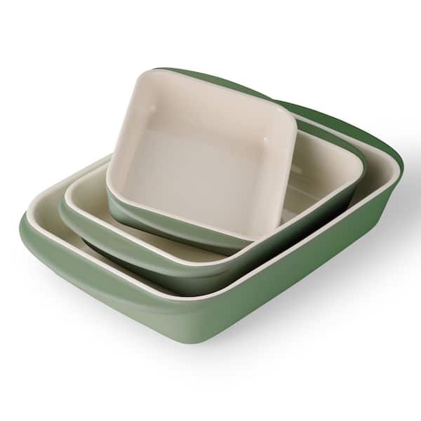Tramontina Mae 3 Piece Ceramic Porcelain Enamel Bakeware Set-Cactus