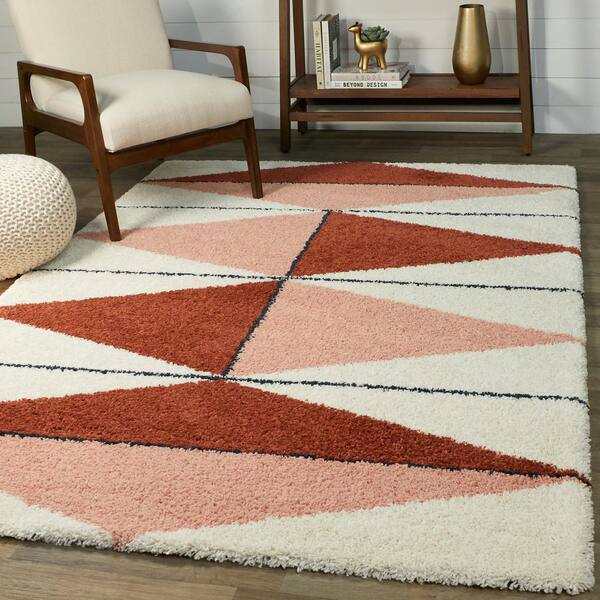 Levine Burnt Orange 2 ft. x 7 ft. Geometric Runner Rug