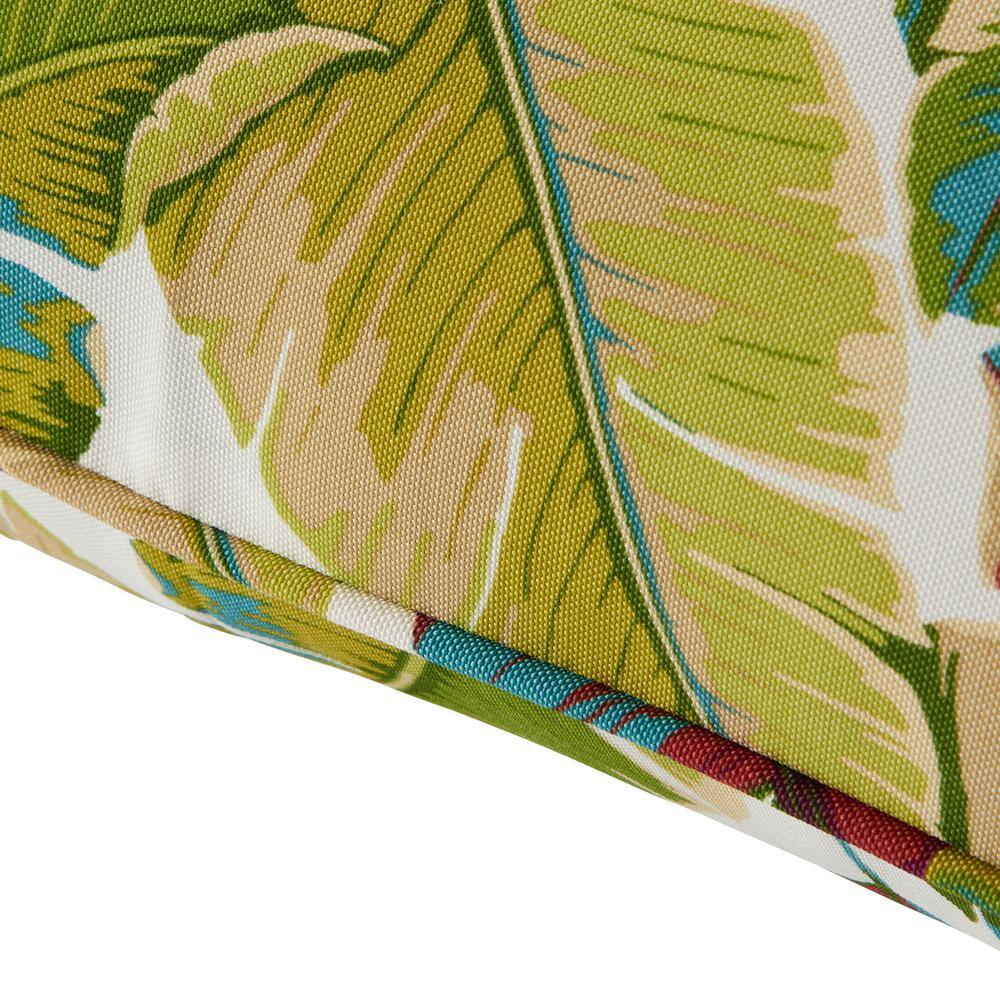 Palm Leaves Multi Green Polyester Deep Seat Chair Cushion Set