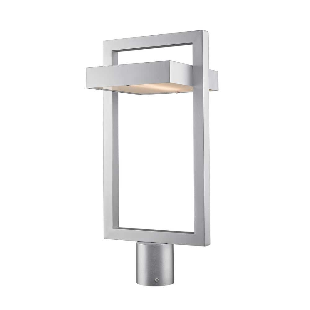 Luttrel 1-Light 21.62 inch Silver Aluminum Hardwired Outdoor Post Light wit