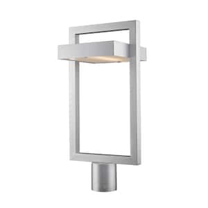 Luttrel 1-Light 21.62 inch Silver Aluminum Hardwired Outdoor Post Light with Round Standard Fitter with Integrated LED