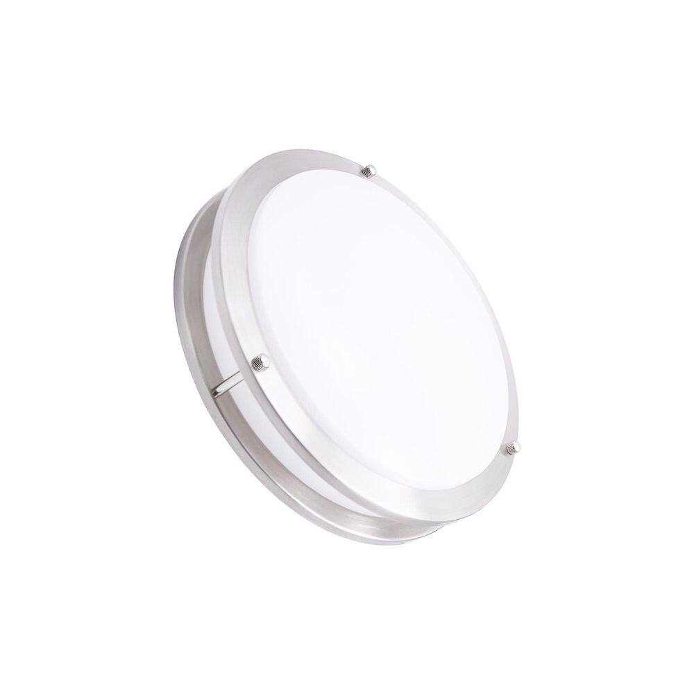 12 in. Brushed Nickel Dimmable LED Flush Mount Light Fixture 4000K Neutral White price history on PriceWatchPro