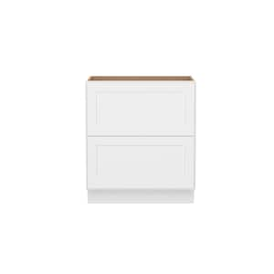 Easy-DIY 30 in. W x 24 in. D x 34.5 in. H Ready to Assemble Drawer Base Kitchen Cabinet in Shaker White with 2-Drawers