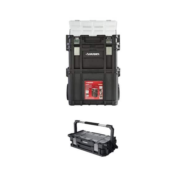 22 in. Connect Rolling System Tool Box and Connect Stackable Portable Cantilever 22 Organizer with Steel Handle Combo