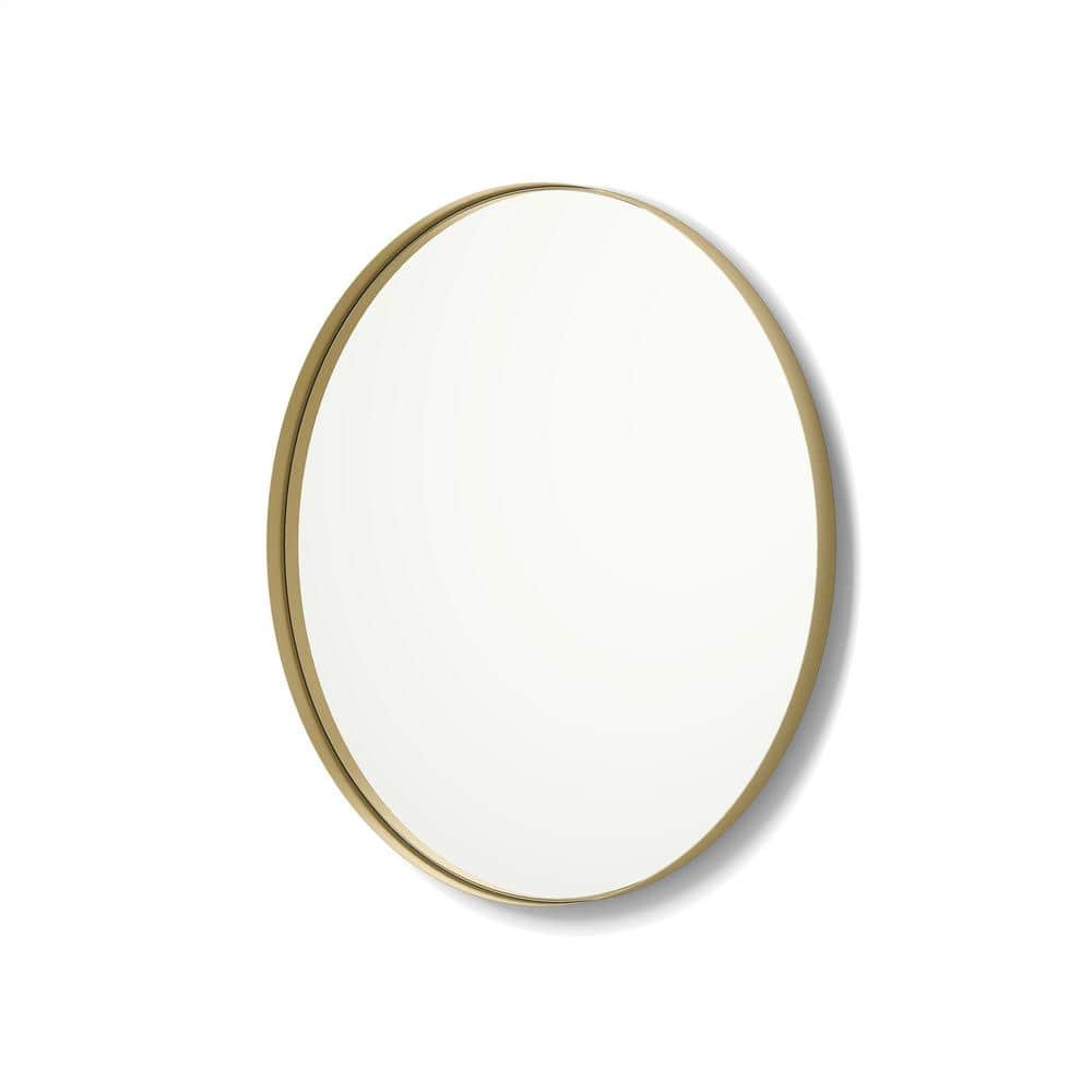 better bevel 24 in. x 24 in. Framed Round Bathroom Vanity Mirror in