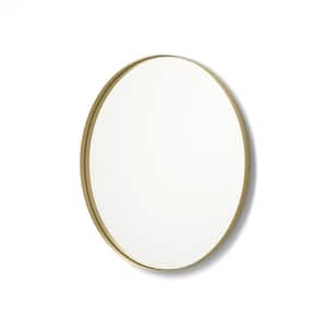 36 in. x 36 in. Framed Round Bathroom Vanity Mirror in Gold